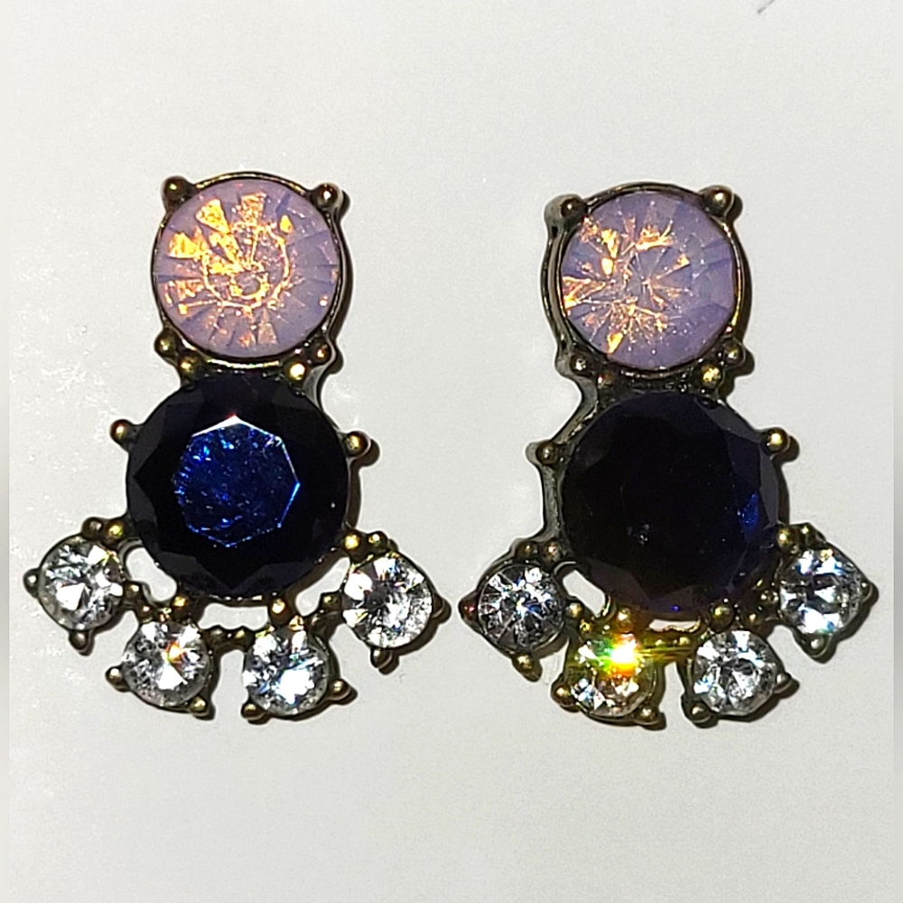 Elegant Multi-Rhinestone Stone Stud Earrings